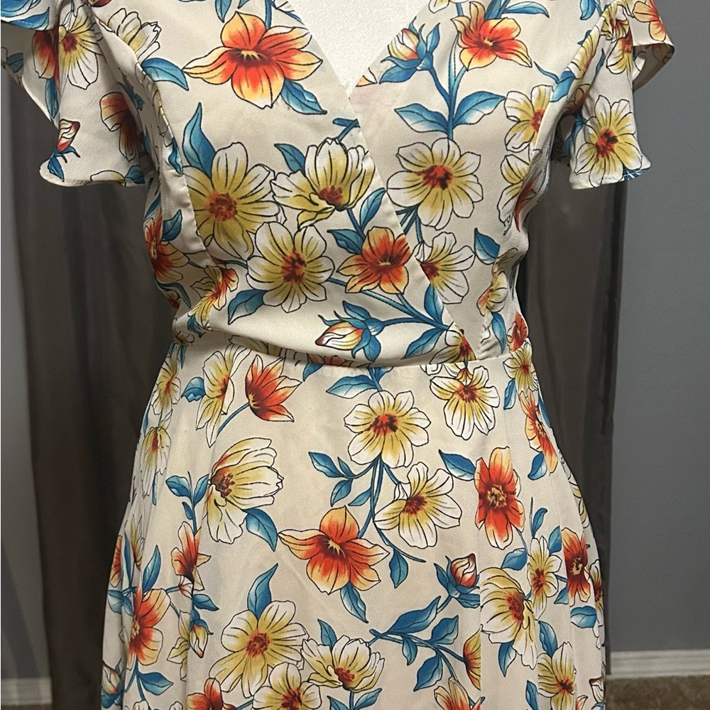 2 for $15 sale! Altar'd State Floral Midi Dress with Orange and Yellow Blooms